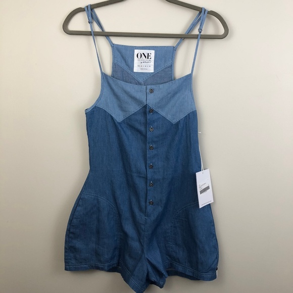 NWT One Teaspoon Smoky Chambray Romper XS 0475 - Picture 3 of 7